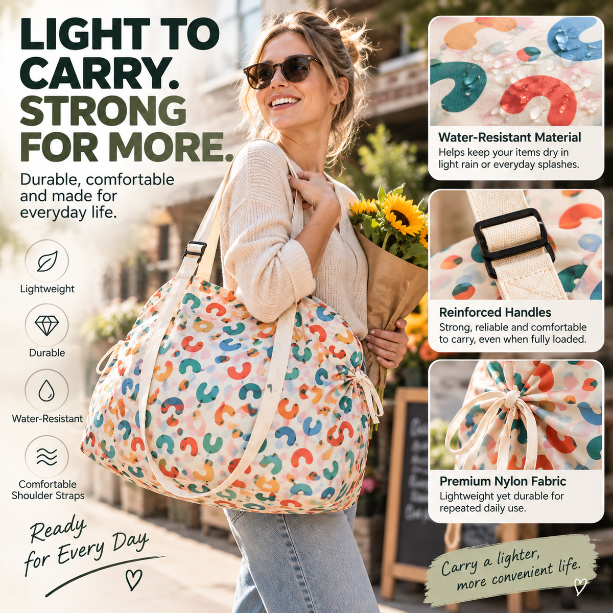 ποΈ Extra-Large Foldable Shopping Bag β Lightweight, Water-Resistant & Portable