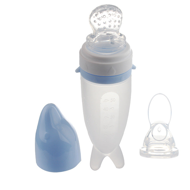 ๐ถ๐Soft Squeeze Baby Food Feeder โ Refillable Puree Bottle with Protective Cap