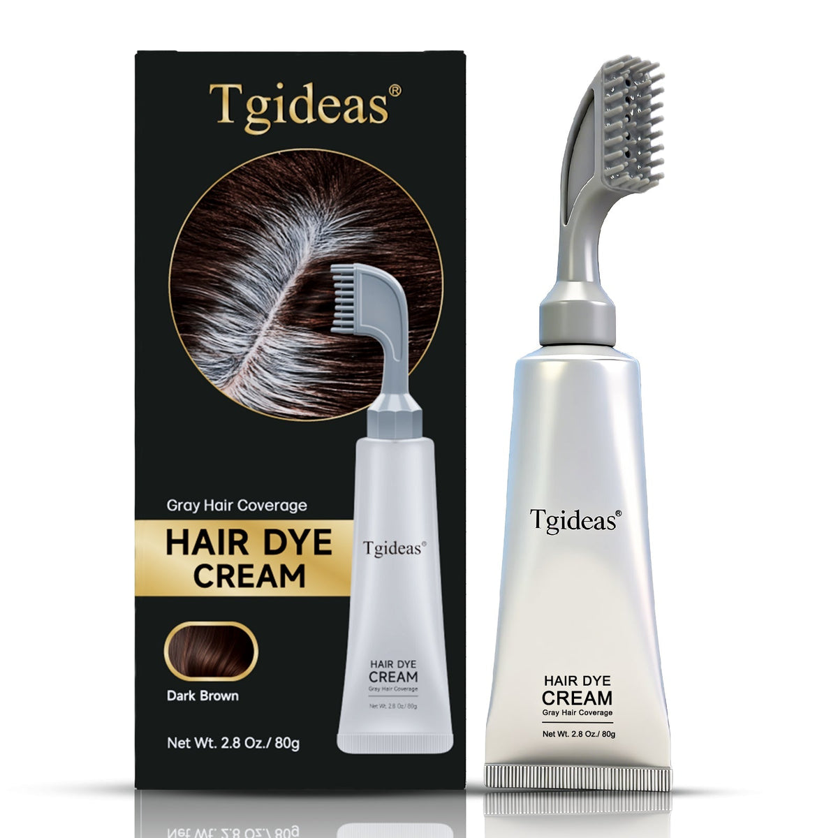 Tgideas Nature Black Tealash Brown Comb - Italian Made 16-Tooth Eyelash Comb for Deep Conditioning & Black-Brown Care