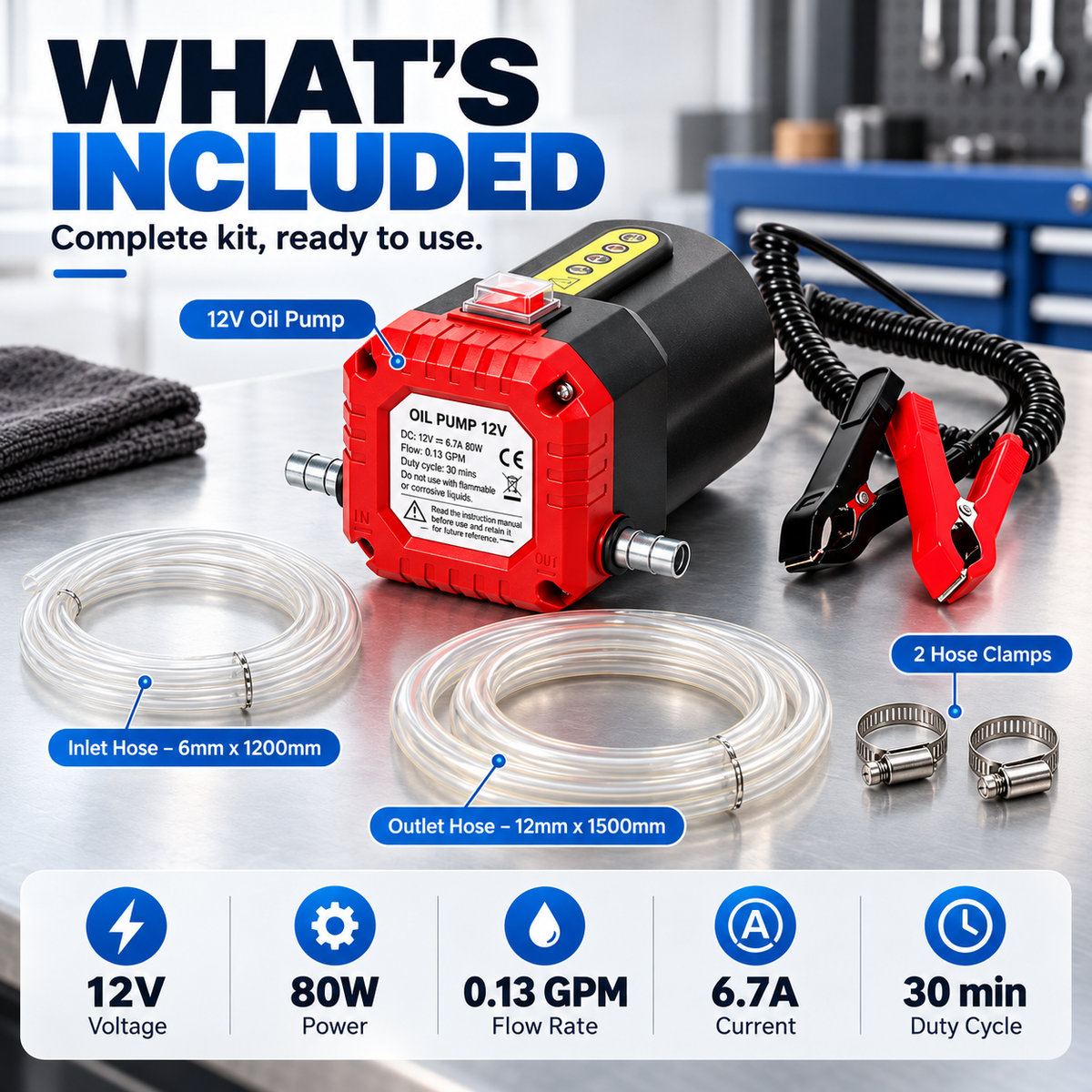 🔧 12V 80W Electric Oil Extractor Pump – Fast, Cleaner Oil Changes🔥