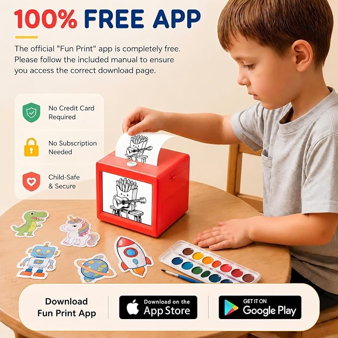 AI Voice Sticker Maker for Kids, Mini Inkless Thermal Printer, Portable Sticker Printer Machine Box for DIY Crafts, Journaling & Doodles, Birthday Toy Gift for Boys and Girls Ages 3+