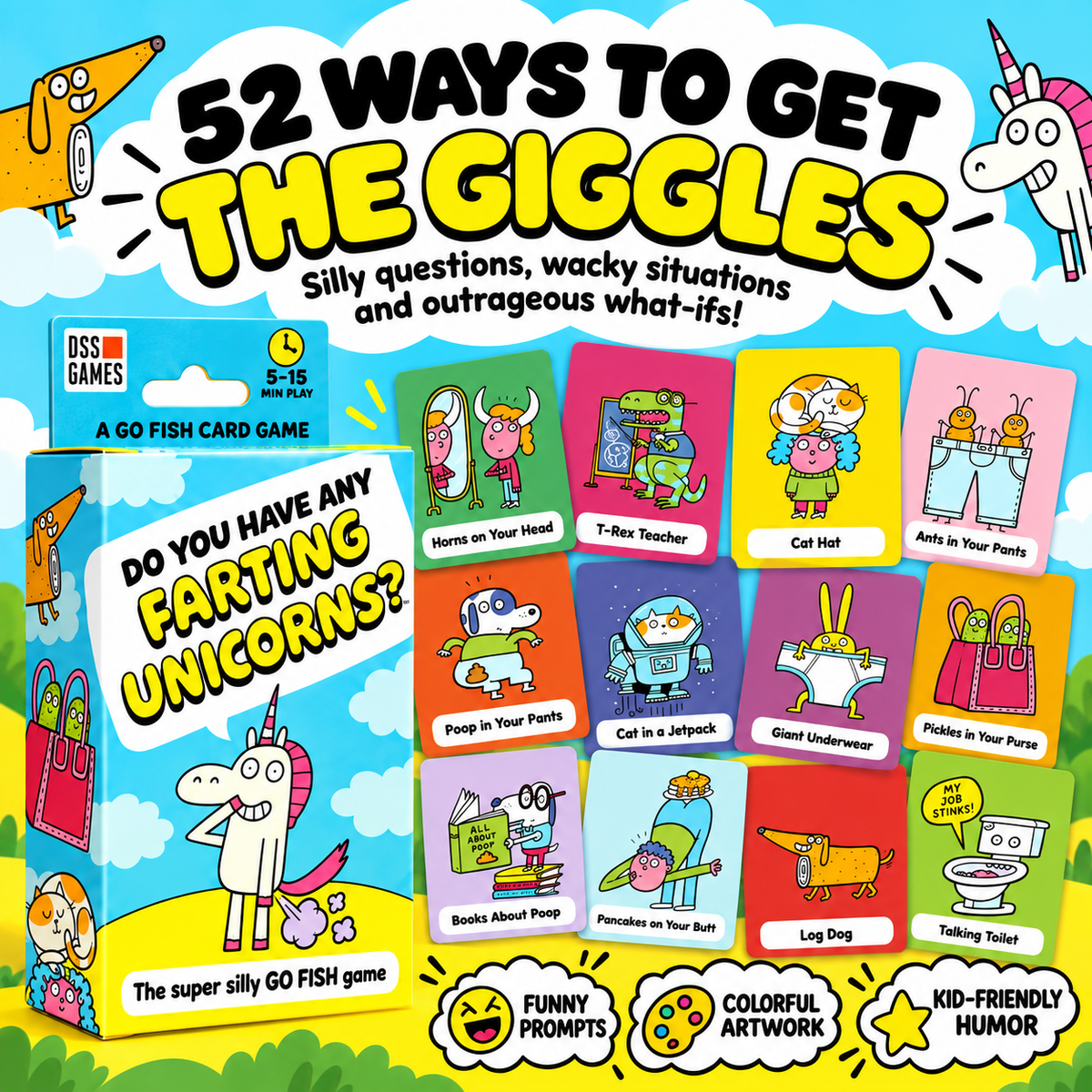 Super Silly Go Fish Card Game for Kids & Family Game Night