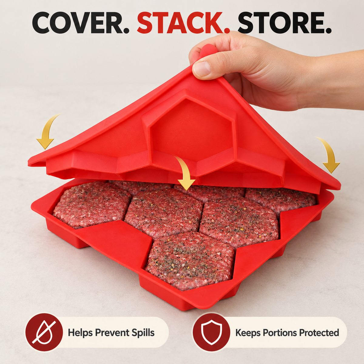 π 8βinβ1 Burger Press & Freezer Container β Make Perfect Uniform Patties for Grilling & Meal Prep