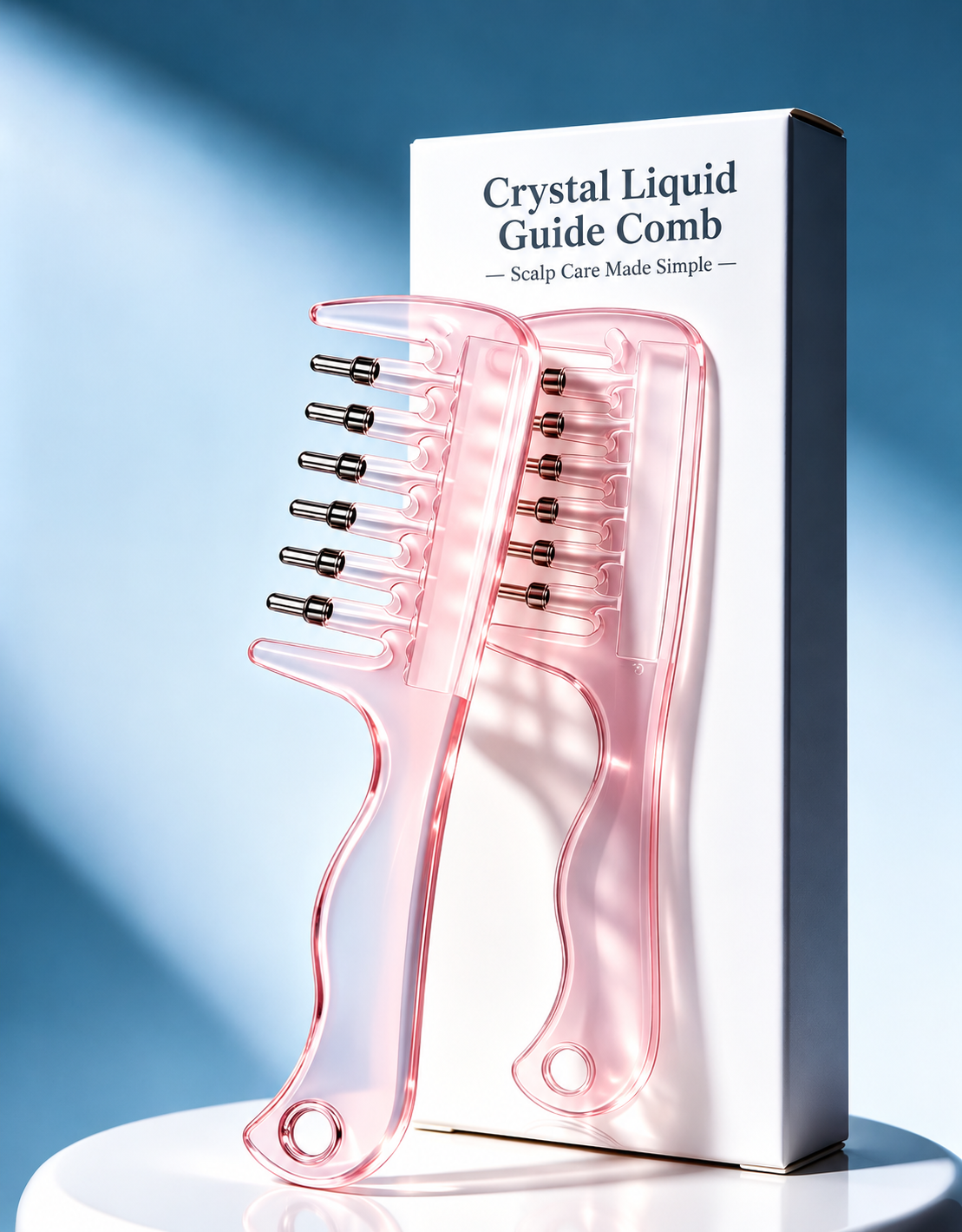 ✨ 2pcs Refillable Scalp Serum Applicator Comb – Mess-Free Rollerball Hair Oil & Scalp Care Tool