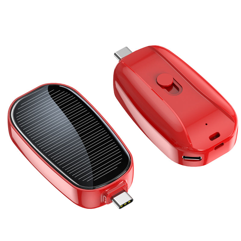 Mini Solar Keychain Power Bank - Portable Emergency Phone Charger