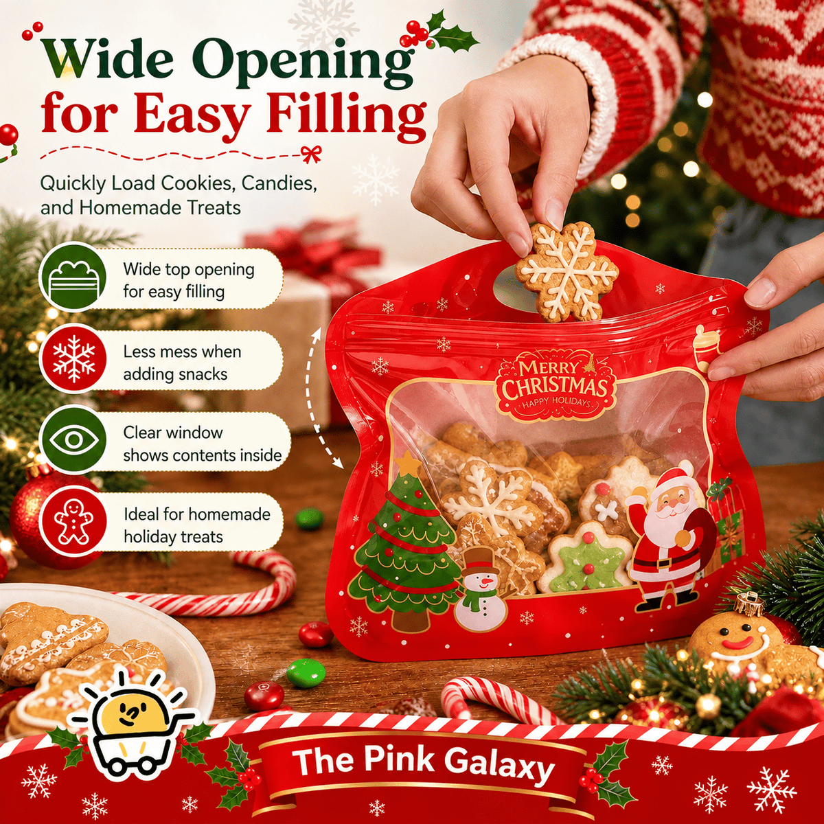 πLAST DAY SALE 50% OFF!!ππ Christmas Self-Seal Treat Bags β Santa & Snowman Gift Bags π