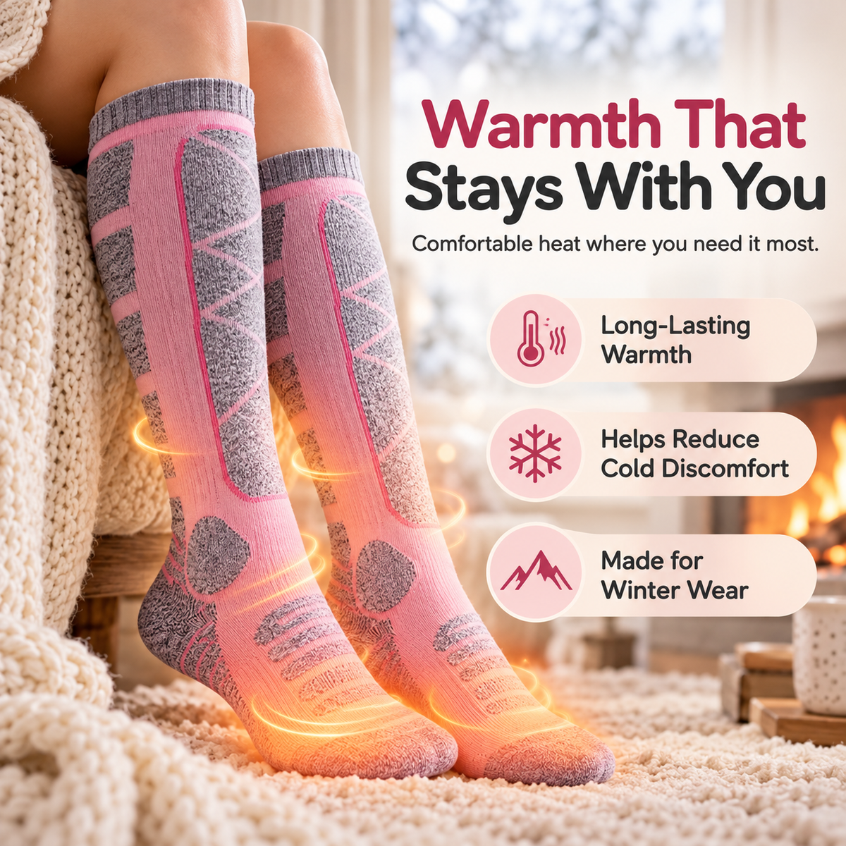 ๐ฅ WarmStep Rechargeable Heated Socks โ Adjustable Heat for Cold Weather