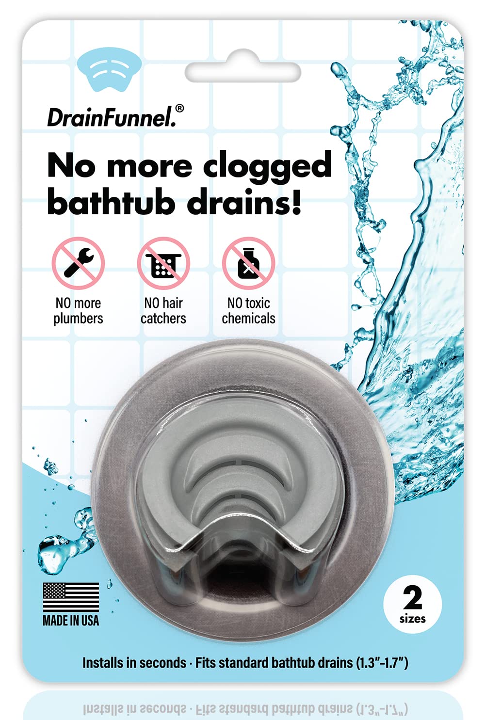 💧Drain Funnel Bathtub Drain Funnel — Hair Clog Prevention