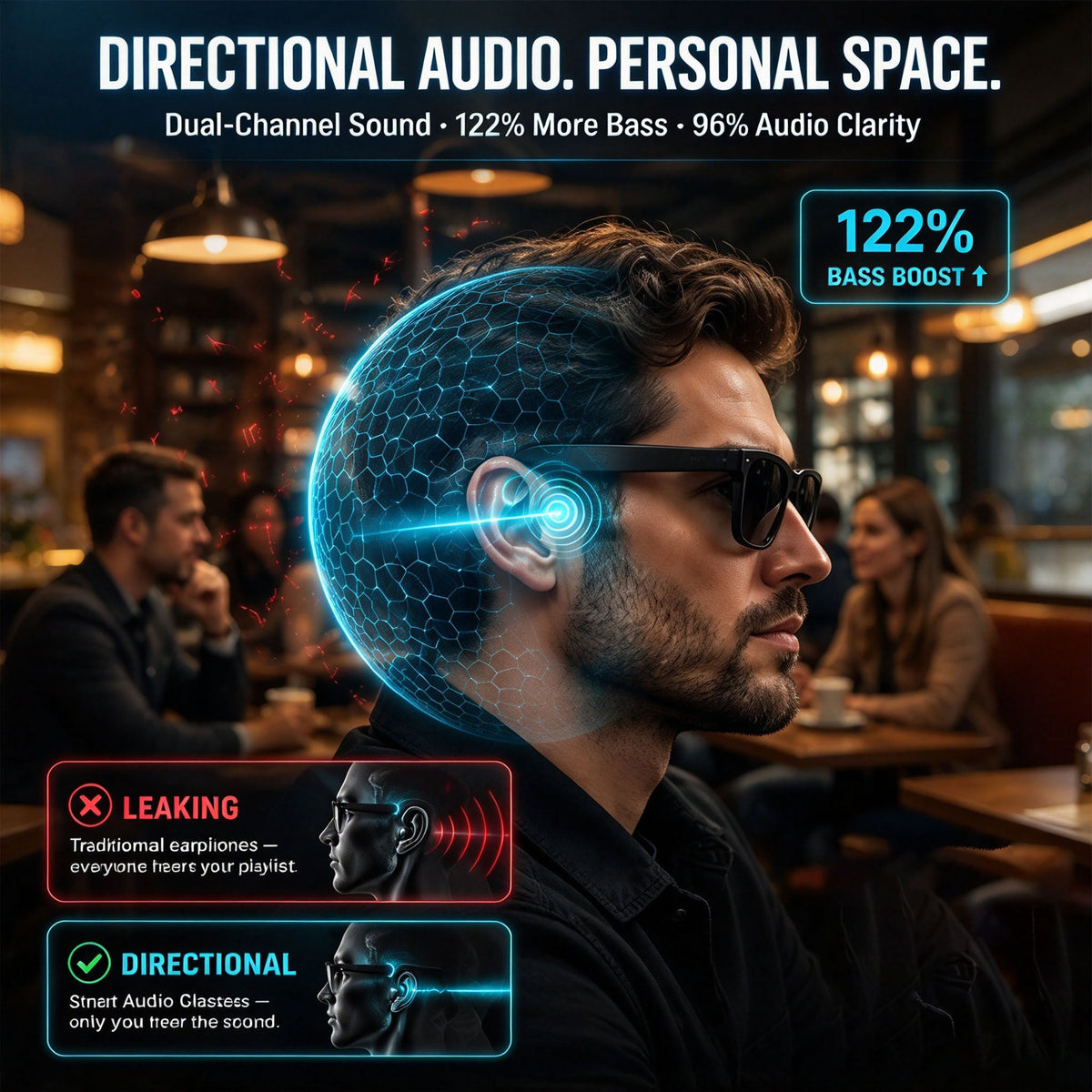 ๐ AI Smart Translation Glasses โ Real-Time Language Translation & Open-Ear Audio