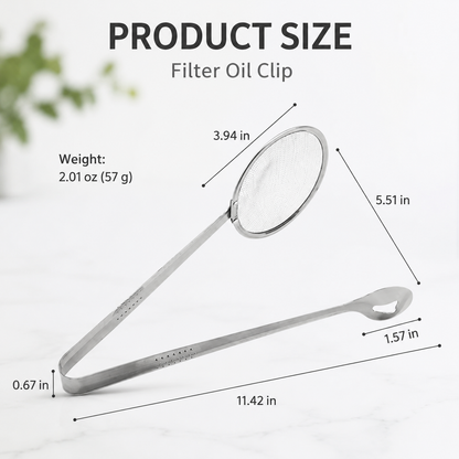 🍳2-in-1 Stainless Steel Oil Filter Clip-Suitable for fried foods