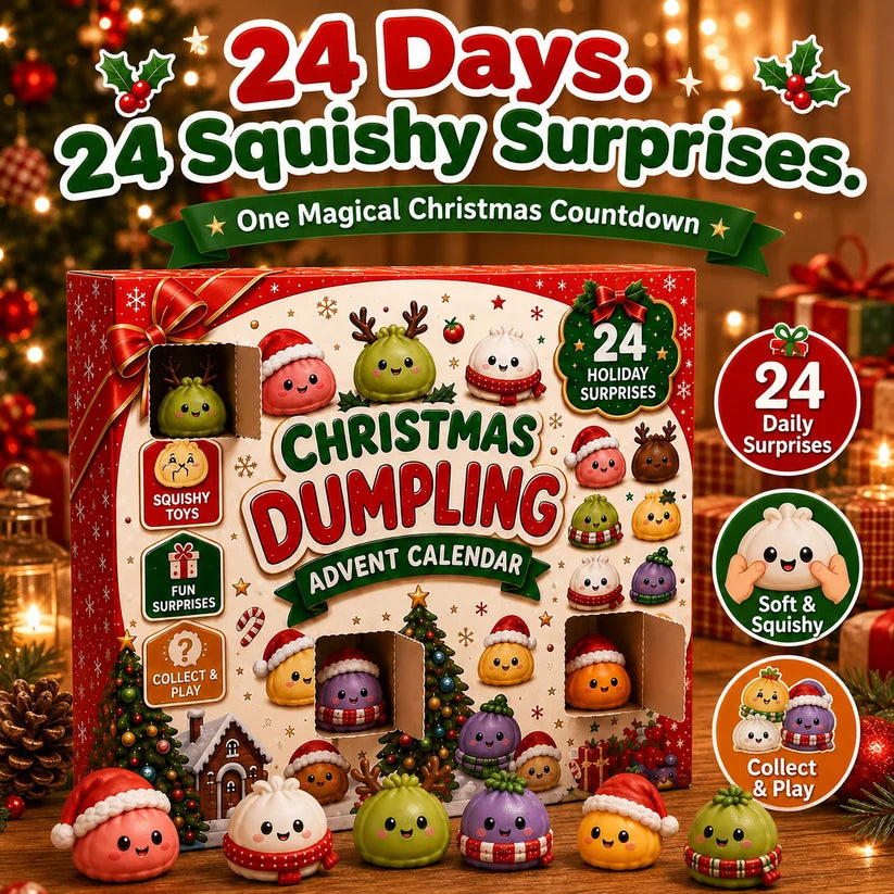 🎅 Countdown to Christmas: 24-Day Cute Dumpling Squishy Toy Advent Calendar 🎄🧸