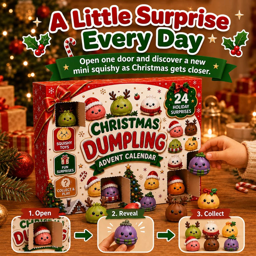 🎅 Countdown to Christmas: 24-Day Cute Dumpling Squishy Toy Advent Calendar 🎄🧸