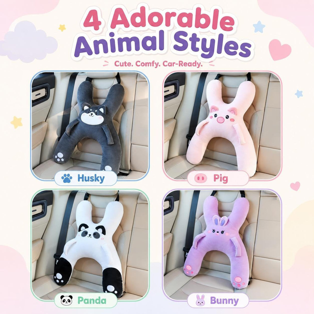 ☁️ Cozy Car Neck Pillow for Kids 💖