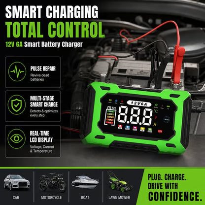 🚗12V/24V Smart Battery Charger, Maintainer & Trickle Charger🔋
