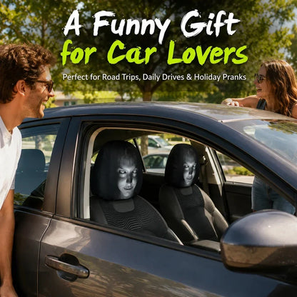 “Scary Face” Headrest Cover, Spooky-Style Stretchable Headrest Protector