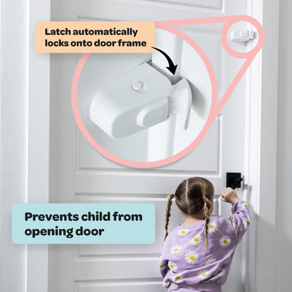 🔒 HugLock Child Safety Door Lock | Tool-Free No Drill Auto-Latching Childproof Latch