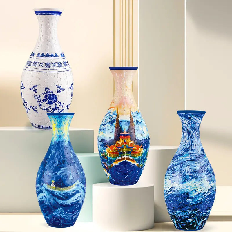 Handmade 3D Puzzle Vase Geometric DIY Decor