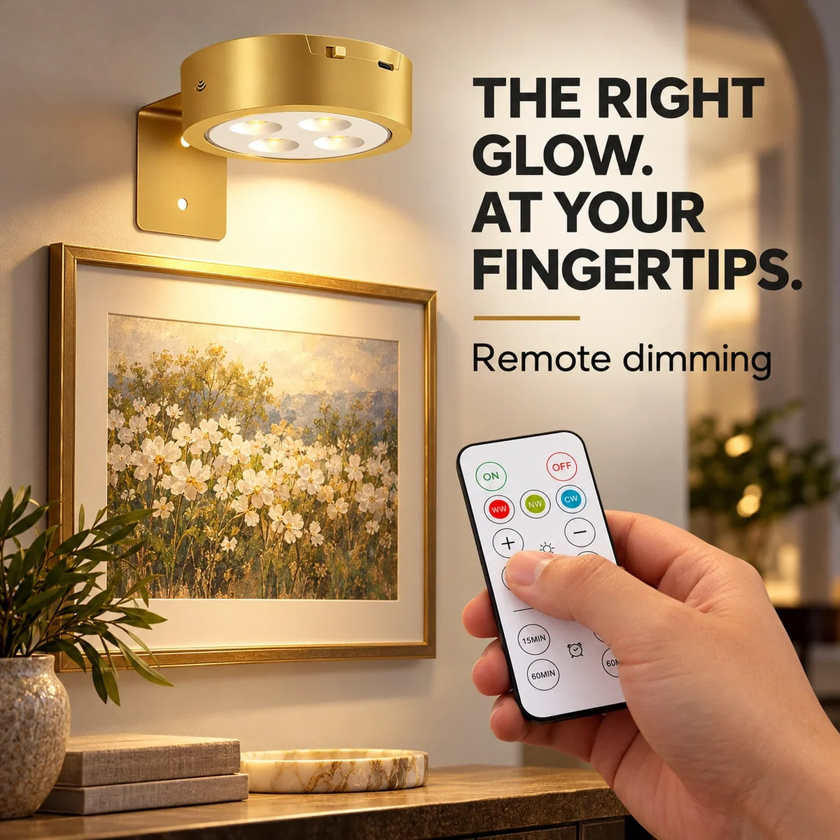 3-Pack Rechargeable Picture Lights for Wall
