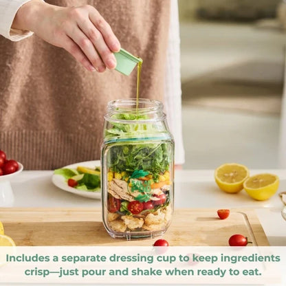 Salad Jar with Side Opening & Dressing Cup