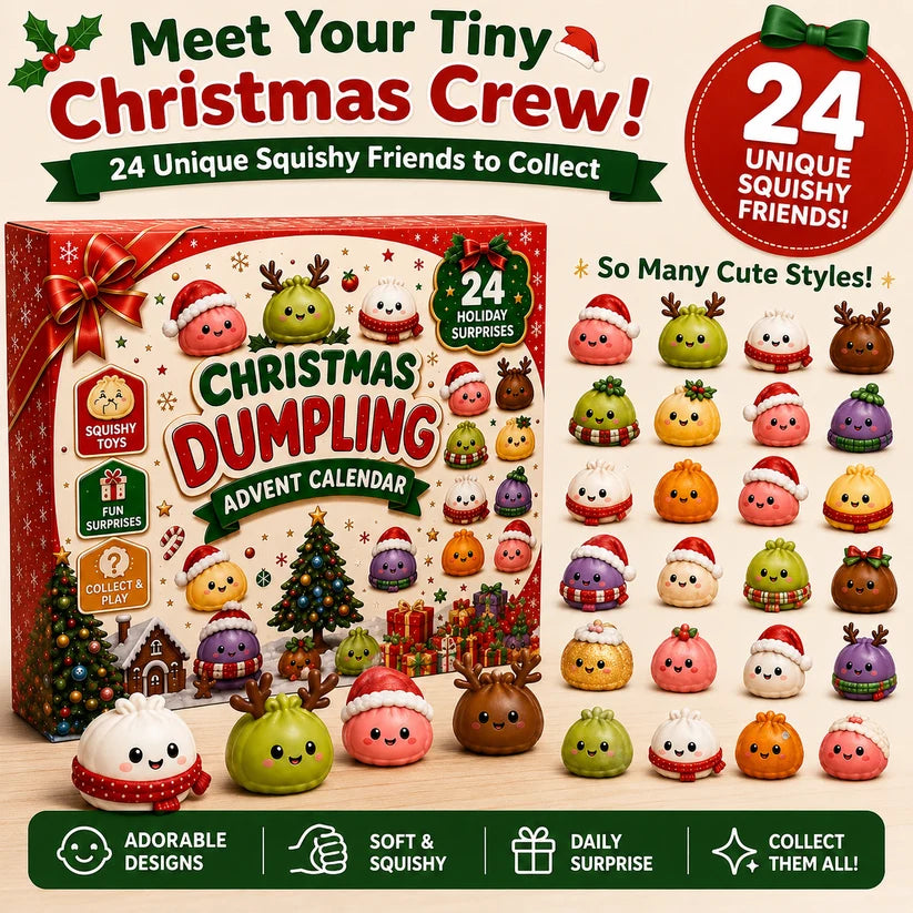 🎅 Countdown to Christmas: 24-Day Cute Dumpling Squishy Toy Advent Calendar 🎄🧸