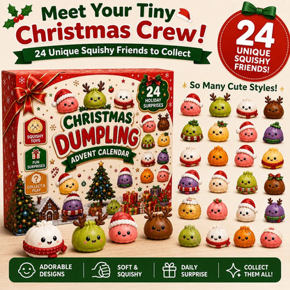 🎅 Countdown to Christmas: 24-Day Cute Dumpling Squishy Toy Advent Calendar 🎄🧸