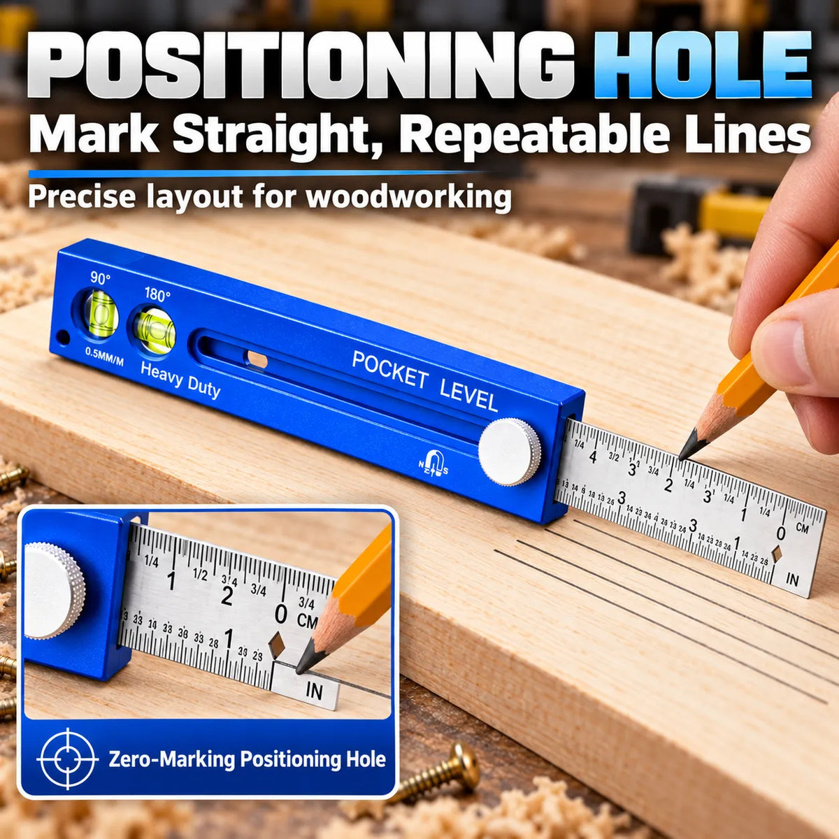 📏Multifunction Measuring Gauge & Level — ✨Measure, Align & Mark with Precision