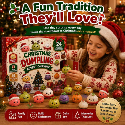 🎅 Countdown to Christmas: 24-Day Cute Dumpling Squishy Toy Advent Calendar 🎄🧸