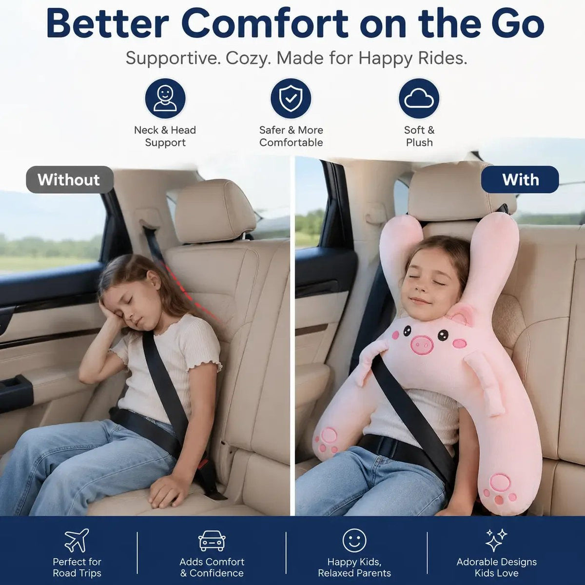 ☁️ Cozy Car Neck Pillow for Kids 💖