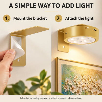 3-Pack Rechargeable Picture Lights for Wall
