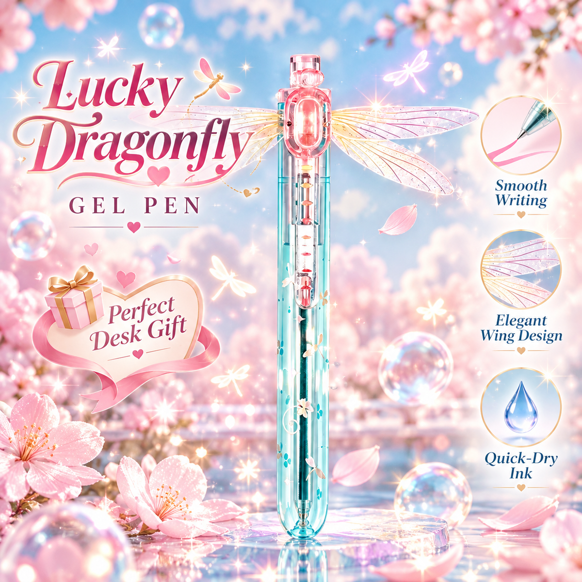 🎁Gleaming Wings Dragonfly Pen 3-Pack-A Little Gift That Makes Writing More Fun.
