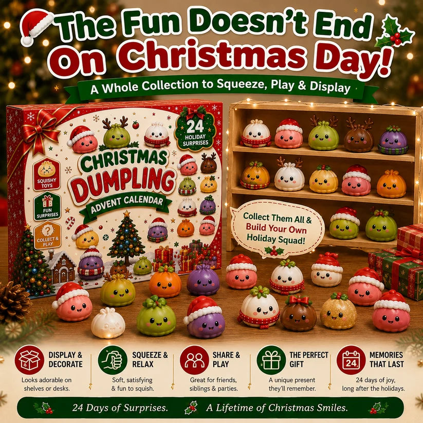 🎅 Countdown to Christmas: 24-Day Cute Dumpling Squishy Toy Advent Calendar 🎄🧸