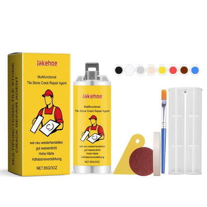 🔧Quick-Drying Tile Repair Glue - Complete Tool Kit for DIY – Fix Cracks Permanently in Minutes!✨