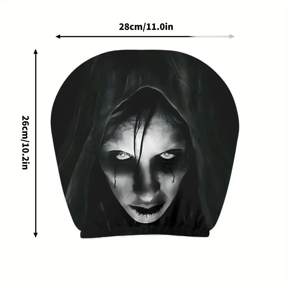 “Scary Face” Headrest Cover, Spooky-Style Stretchable Headrest Protector