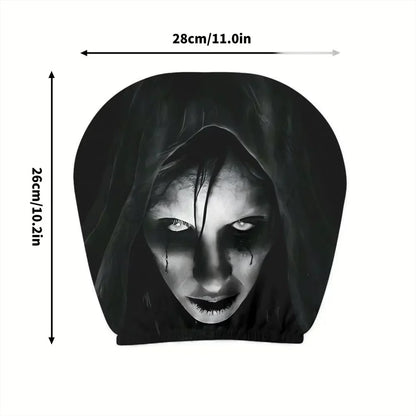 “Scary Face” Headrest Cover, Spooky-Style Stretchable Headrest Protector