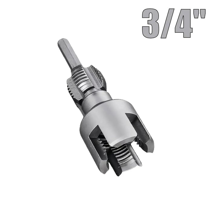 ⚡Drill-Powered Pipe Thread Cutting Bit — Internal & External Threading for 1/2' & 3/4' Plastic Pipes