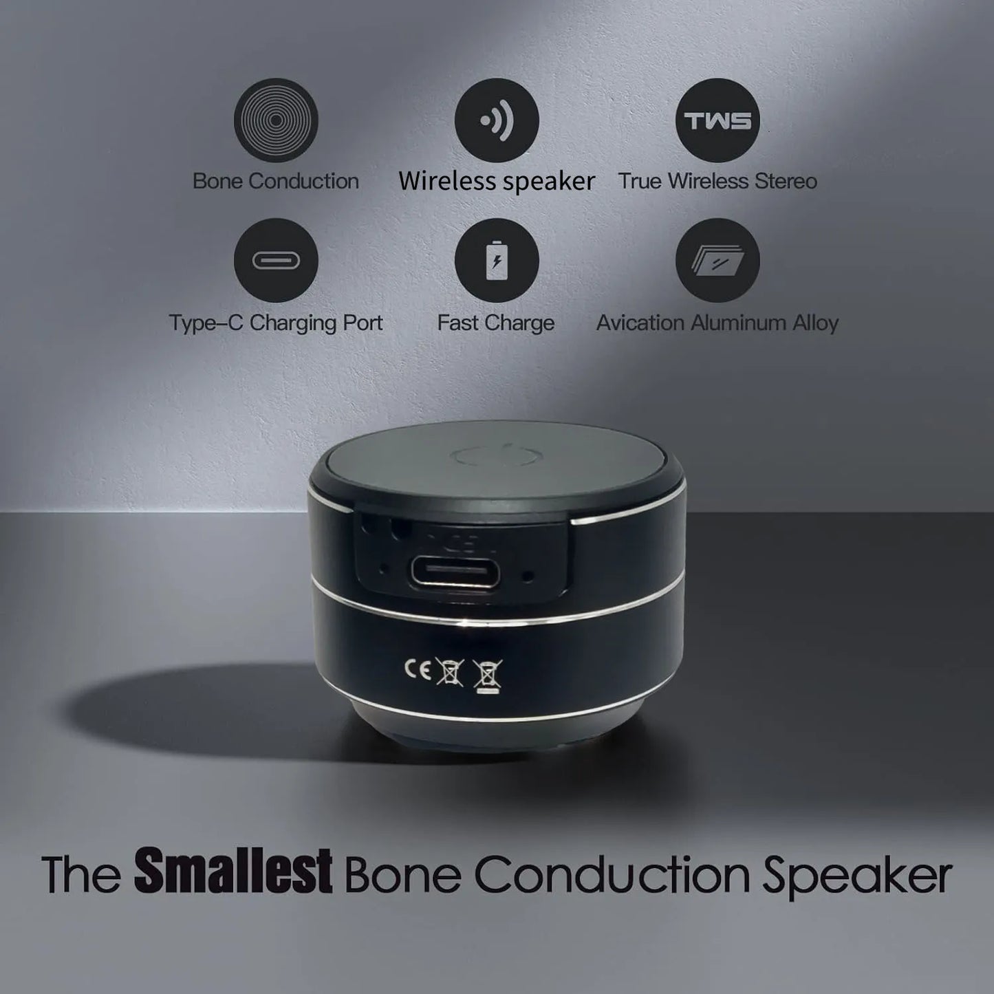 Bone Conduction Resonance Aluminum Alloy High-Power Vibration Bluetooth Speaker