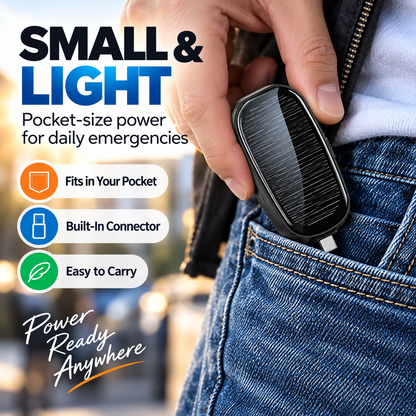 Mini Solar Keychain Power Bank - Portable Emergency Phone Charger