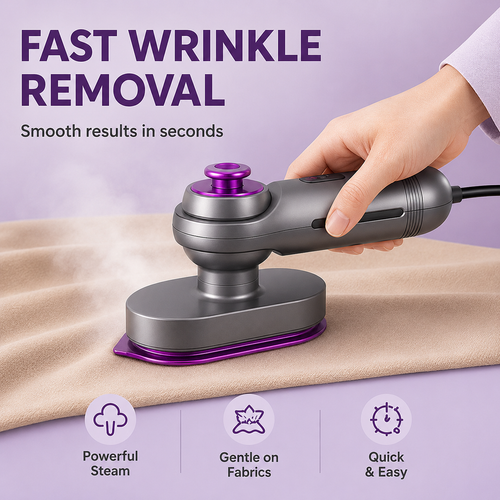 Compact 2-in-1 Handheld Garment Steamer & Iron