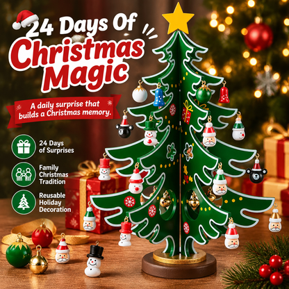 🎄 24-Day Christmas Countdown Calendar – Build Your Own Mini Christmas Tree With Daily Surprise Ornaments