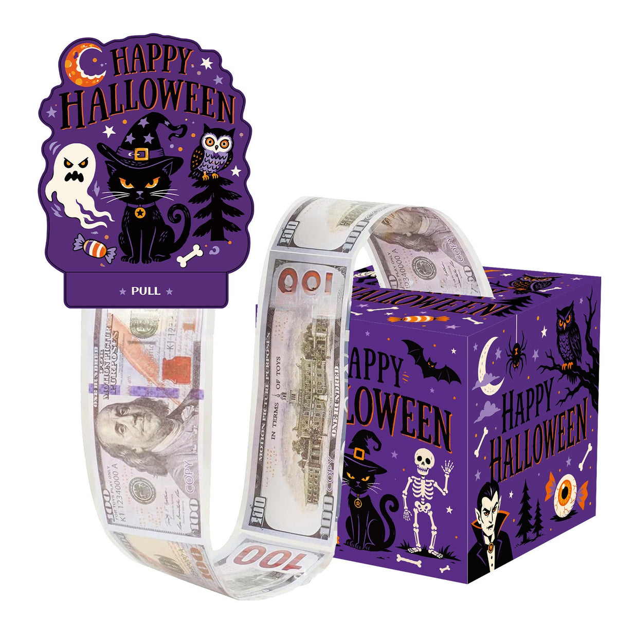 🎃 Halloween Pull-Out Surprise Box – Fun Cash & Gift Reveal Game