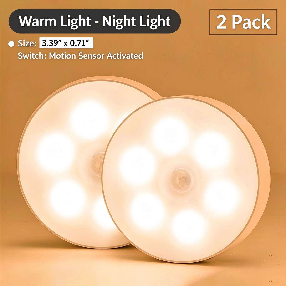 🚶 Walk In. It Lights Up. – Motion Sensor Night Light 2-Pack