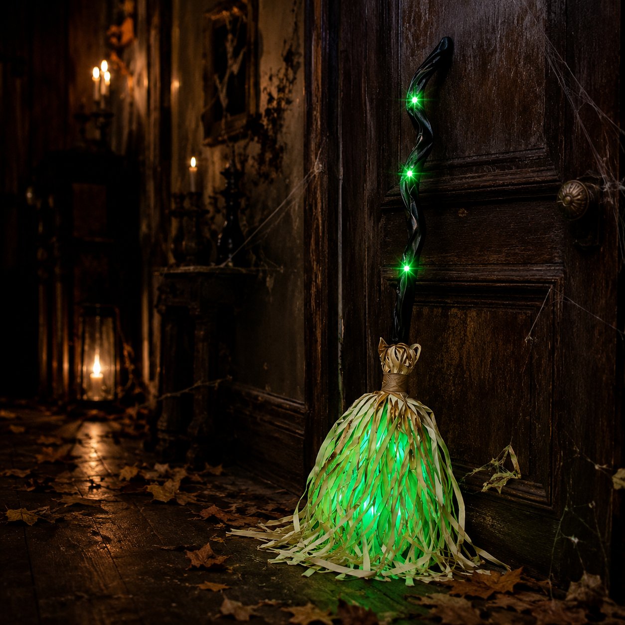 Animated Moving Witch Broom | Halloween Light & Sound Decor