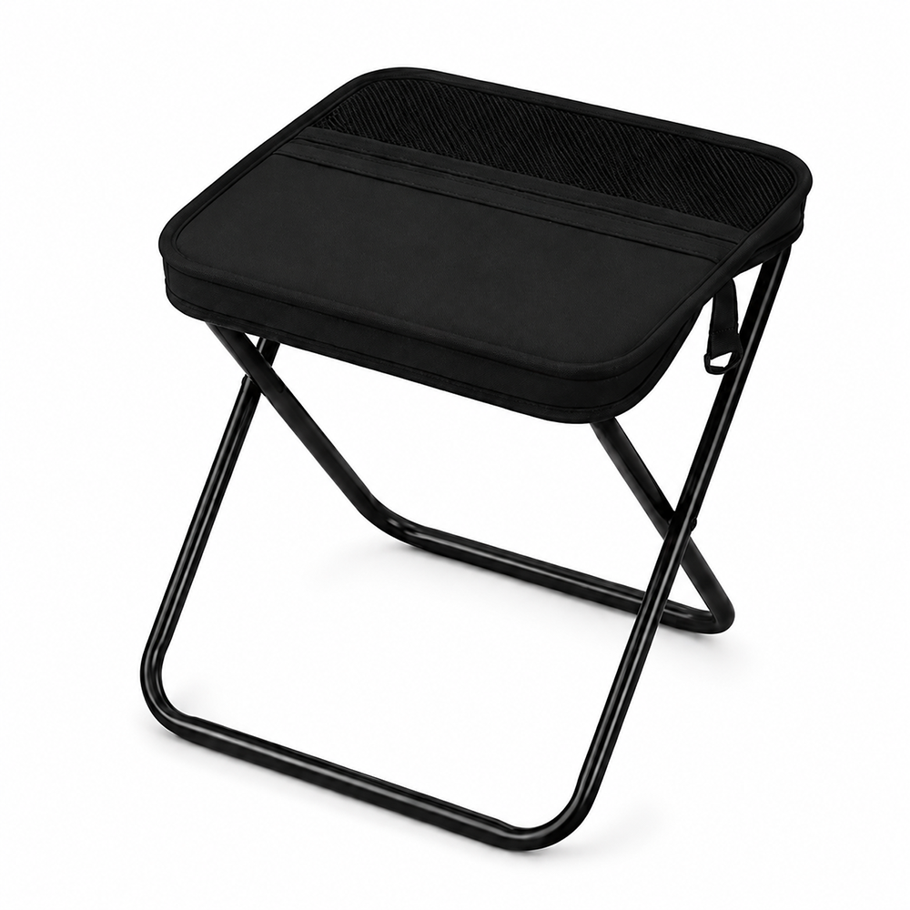 Unisex Nylon Fabric Portable Folding Stool - Compact Adult Fit Collapsible Backpack Chair