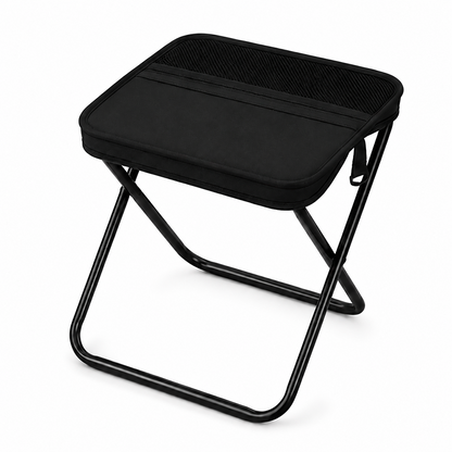 Unisex Nylon Fabric Portable Folding Stool - Compact Adult Fit Collapsible Backpack Chair