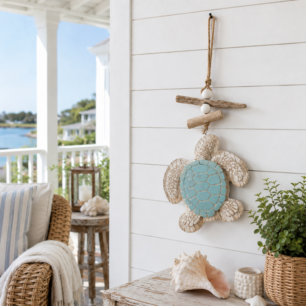 Glowing Coastal Sea Turtle Wall Art
