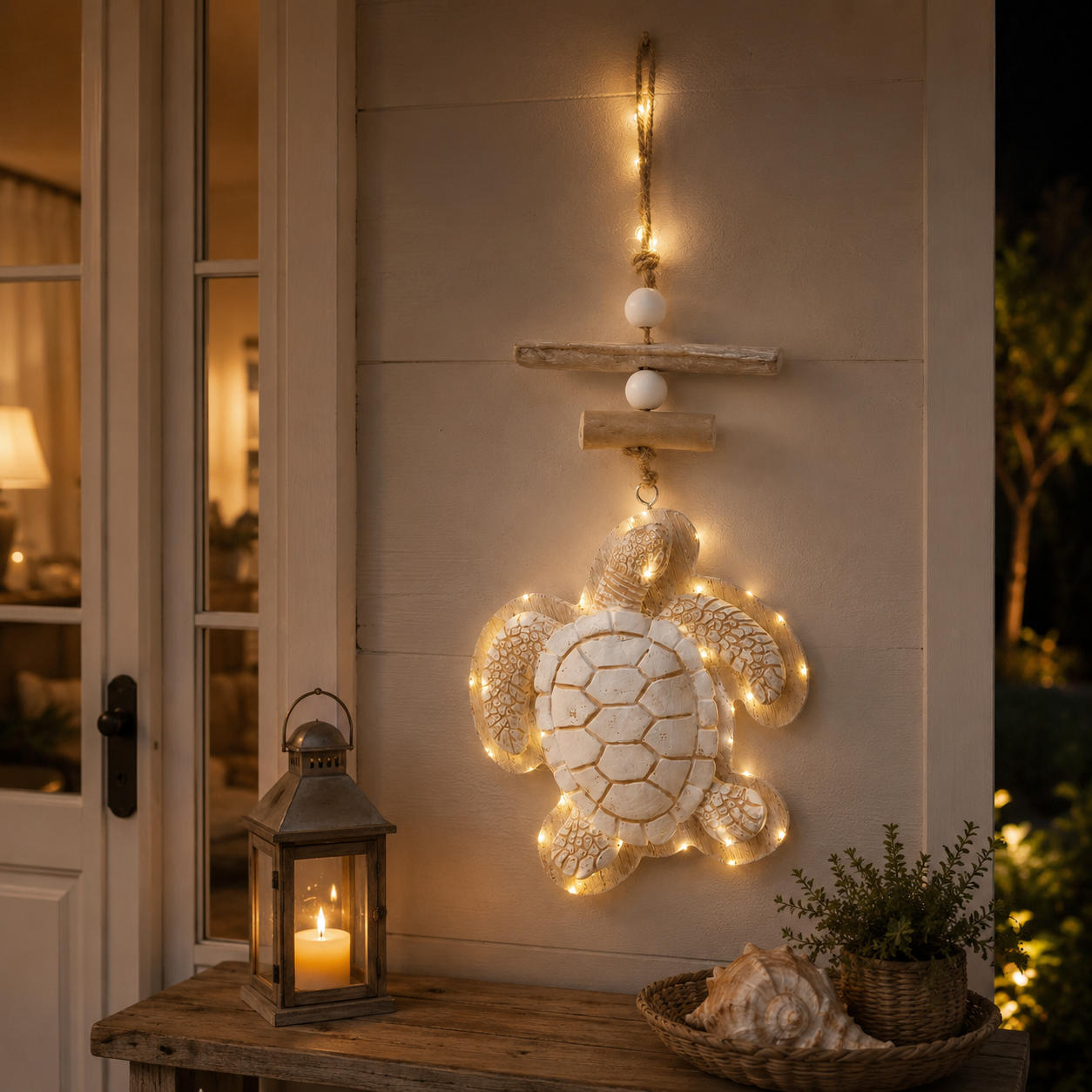 Glowing Coastal Sea Turtle Wall Art