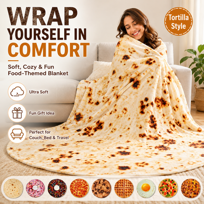 Food Themed Blanket - Soft Comfortable Nap Blanket for Home & Office