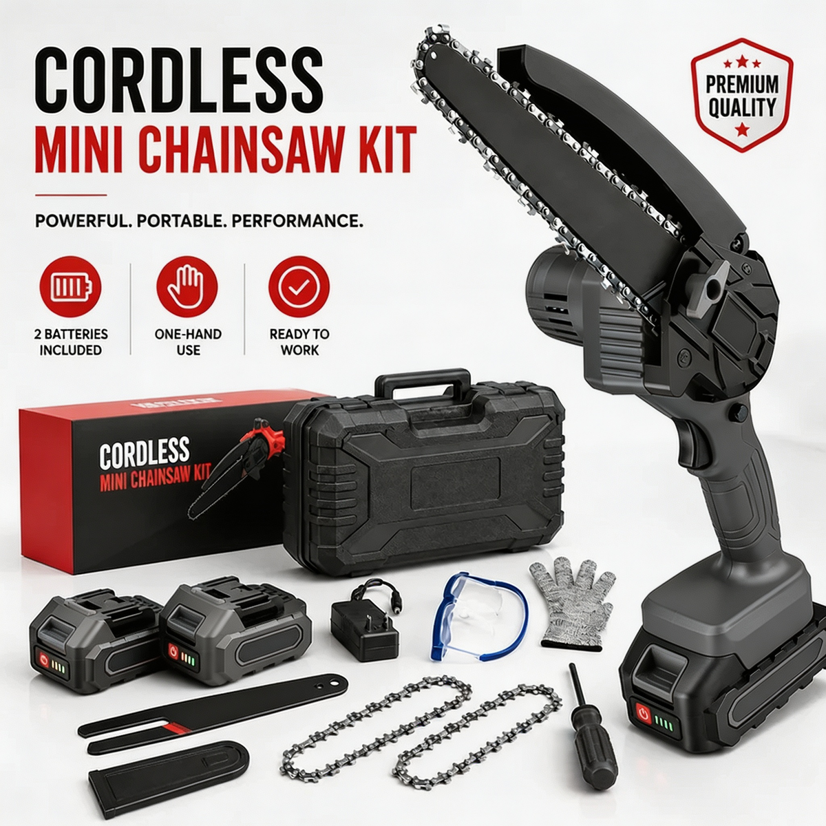 Cordless Mini Chainsaw – Small Size, Big Power – Free Shipping 🚚