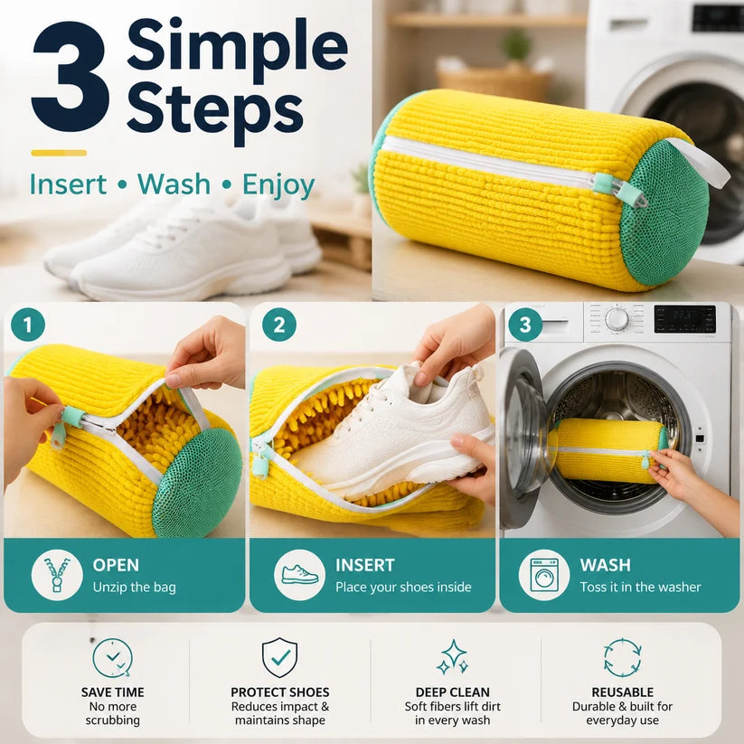Shoe Washing Bag | Cushioned Mesh Laundry Bag for Washable Sneakers