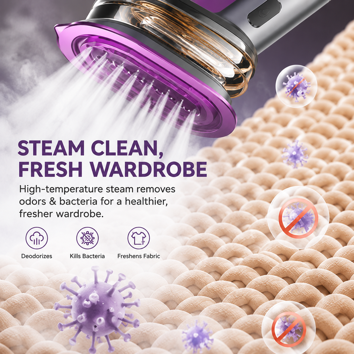 Compact 2-in-1 Handheld Garment Steamer & Iron
